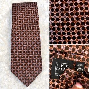 IKE BEHAR-100% Silk-DOTS Pattern Necktie-EUC